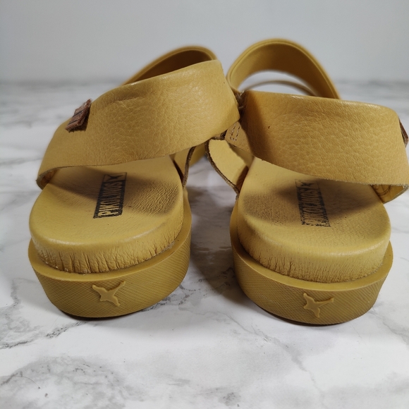 Pikolinos Yellow Leather Two Strap Sandals Size 41 - Picture 4 of 7